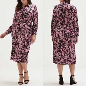 NWT Rafella Ella Floral Gathered Waist Midi Dress Size 1X